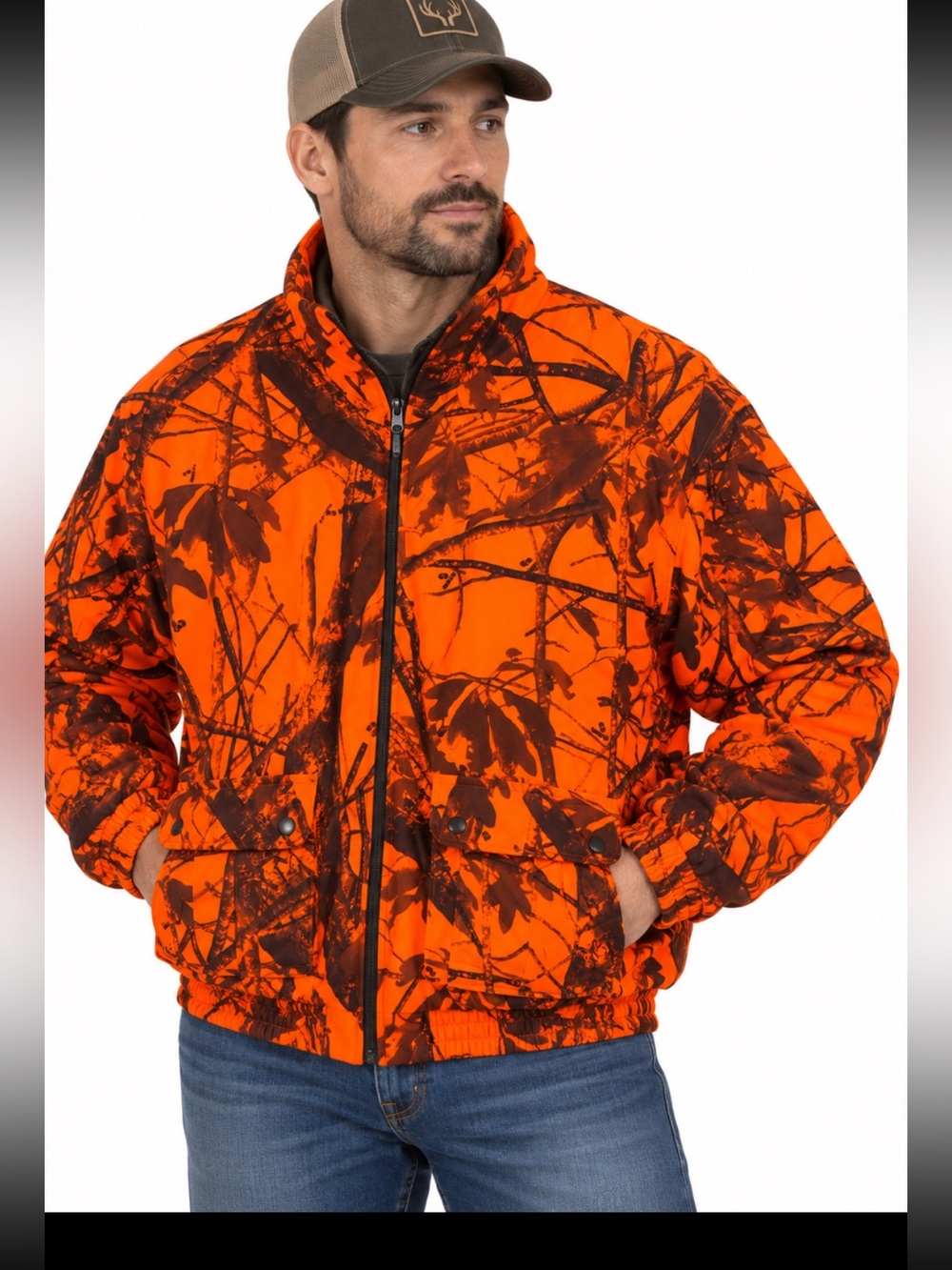 Men's Blaze Orange Camouflage Insulated Puffer Jacket